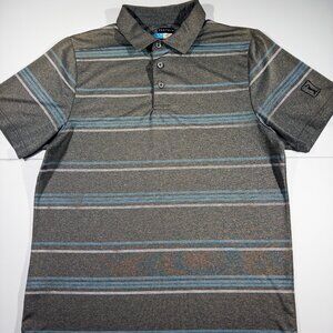 PGA Tour Men's Pro Series Golf Polo Shirt Grey Stripes - Size Small